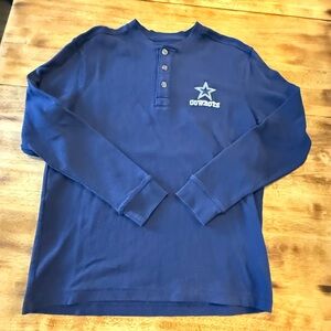 NFL Blue Long Sleeve Henley Shirt thick